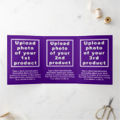 ビジネス製品パープルトリフォールドカード 三つ折りカード (内部)