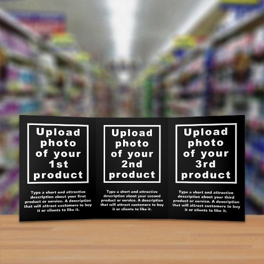 ビジネス製品ブラックトリフォールドカード 三つ折りカード