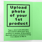 ビジネス製品ライトグリーン三折カード 三つ折りカード (内部最初)