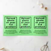 ビジネス製品ライトグリーン三折カード 三つ折りカード (内部)