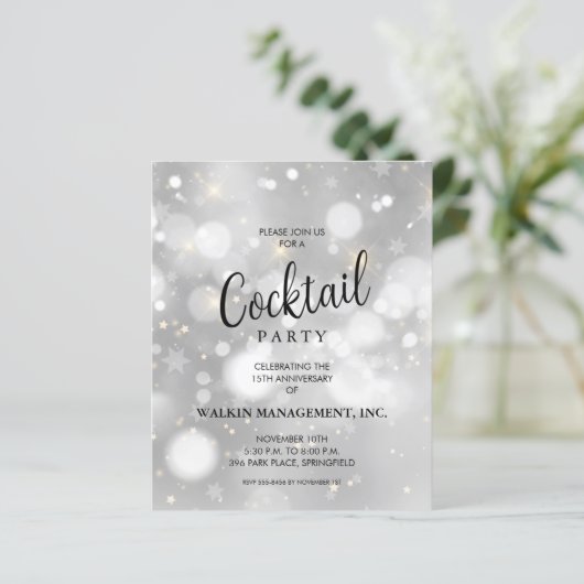 ビジネス記念日の予算招待状 (スタンド正面)