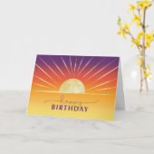 ビジネス誕生日カラフルサンライズ金ゴールドルック カード (黄色い花)