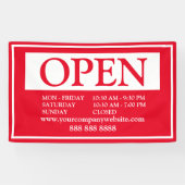 ビジネス赤と白オープンスケジュール 横断幕 (横)