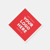 ビジネス赤と白ロゴハッピーホリデー スタンダードカクテルナプキン (角)