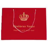 ビジネス赤金ゴールド王室のクラウン紙のショッピングバッグ ラージペーパーバッグ (正面)