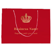 ビジネス赤金ゴールド王室のクラウン紙のショッピングバッグ ラージペーパーバッグ (裏面)