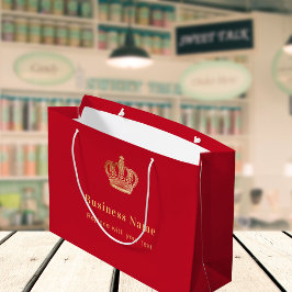 ビジネス赤金ゴールド王室のクラウン紙のショッピングバッグ ラージペーパーバッグ