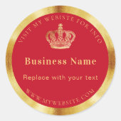 ビジネス赤金ゴールド王室のクラウンWebサイト ラウンドシール (正面)
