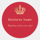 ビジネス赤金ゴールド王室の冠 ラウンドシール (正面)