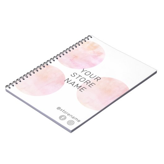 ビジネス赤面水の色のサークルのソーシャルメディア ノートブック (左側)