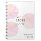 ビジネス赤面水の色のサークルのソーシャルメディア ノートブック (正面)