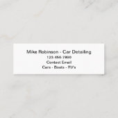 ビジネス車のカードの詳細予算 スキニー名刺 (裏面)