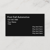 ビジネス車のカードデザインテンプレート 名刺 (裏面)