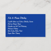 ビジネス車のカード 名刺 (裏面)