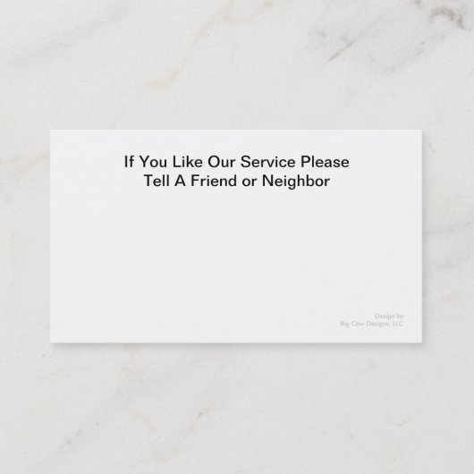 ビジネス車のカード 名刺 (裏面)