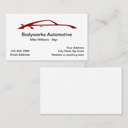 ビジネス車のカーユニークド 名刺 (正面/裏面)