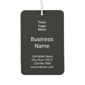 ビジネス連絡名情報ロゴの白黒 カーエアーフレッシュナー (正面)