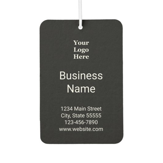 ビジネス連絡名情報ロゴの白黒 カーエアーフレッシュナー (正面)