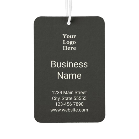 ビジネス連絡名情報ロゴの白黒 カーエアーフレッシュナー (裏面)