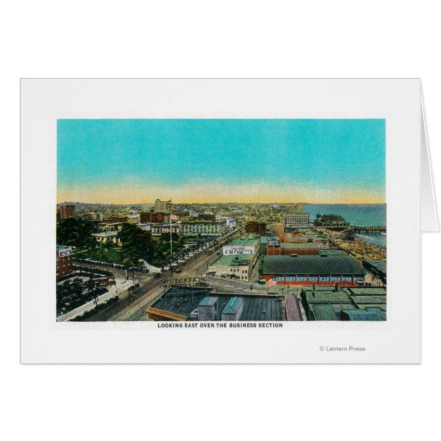 ビジネス部門以上の東を見る，長いビーチ (正面横)