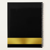 ビジネス金ゴールドとブラックネームアポイントメント帳 プランナー手帳 (裏面)