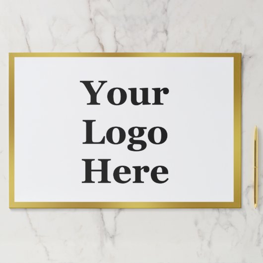 ビジネス金ゴールドとホワイトテンプレートここにロゴ ペーパーパッド (インサイチュ)