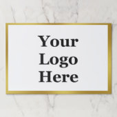 ビジネス金ゴールドとホワイトテンプレートここにロゴ ペーパーパッド (正面)