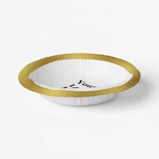 ビジネス金ゴールドとホワイトロゴはこちらテンプレート ペーパーボウル (傾斜あり)