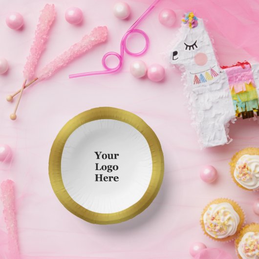 ビジネス金ゴールドとホワイトロゴはこちらテンプレート ペーパーボウル (パーティー)