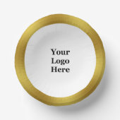 ビジネス金ゴールドとホワイトロゴはこちらテンプレート ペーパーボウル (正面)