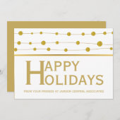 ビジネス金ゴールドフォイルビーズハッピーホリデーズクリスマス シーズンカード (正面/裏面)