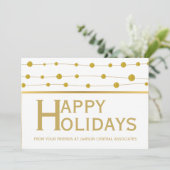 ビジネス金ゴールドフォイルビーズハッピーホリデーズクリスマス シーズンカード (スタンド正面)