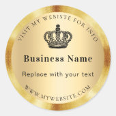 ビジネス金ゴールド王室のクラウンWebサイト ラウンドシール (正面)