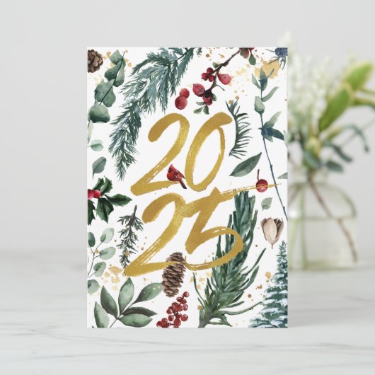 ビジネス金ゴールド2025フェスティバルクリスマスパインブウ シーズンカード (スタンド正面)