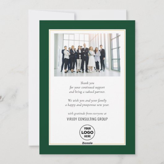 ビジネス金ゴールド2025フェスティバルクリスマスパインブウ シーズンカード (裏面)