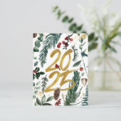 ビジネス金ゴールド2025フェスティバルクリスマスパインブウ シーズンポストカード (スタンド正面)