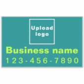 ビジネス電話オンティール(緑がかった色)長方形大ビニール シール (正面)