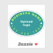 ビジネス電話番号オンティール(緑がかった色)グリーンオーバルビニル シール (シート)