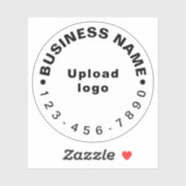 ビジネス電話番号オンホワイトラウンドビニールステッカー シール (シート)