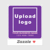 ビジネス電話番号オン紫スクエアビニル シール (シート)