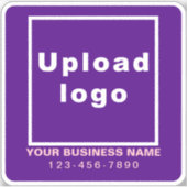 ビジネス電話番号オン紫スクエアビニル シール (正面)