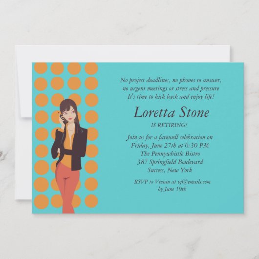 ビジネス電話 退職のお誘い 招待状 (正面)