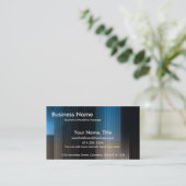 ビジネス青、ブラウン及び黒のストライプの名刺 名刺 (スタンド正面)