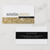 ビジネス頭が切れるカードの上品で魅力的な金ゴールドグリッター 名刺 (正面/裏面)