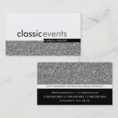 ビジネス頭が切れるカードシンプルキラキラ効果銀 名刺 (正面/裏面)