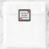 ビジネス顧客ありがとう明るい赤いポープリント スクエアシール (バッグ)