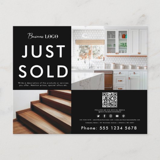 ビジネス2プロモーションフォトQRコードのビジネスロゴ チラシ (正面)