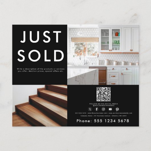 ビジネス2プロモーションフォトQRコードソーシャルメディア チラシ (正面)