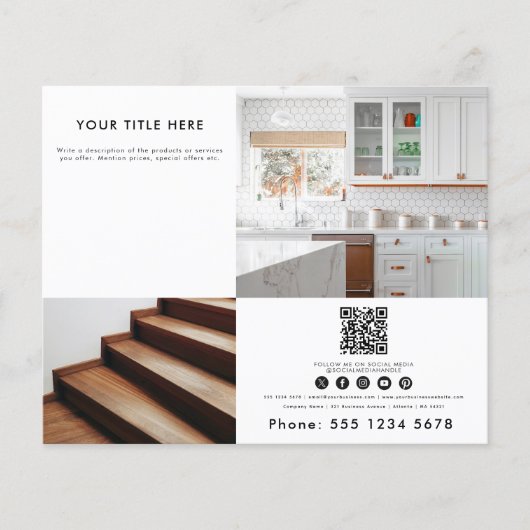 ビジネス2プロモーションフォトQRコードソーシャルメディア チラシ (正面)