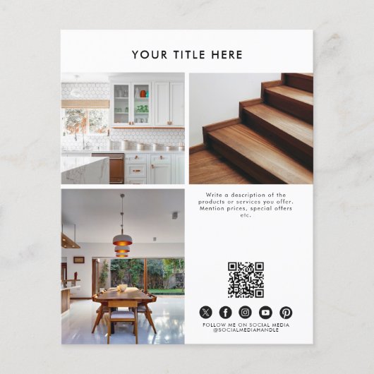 ビジネス3プロモーションフォトQRコードソーシャルメディア チラシ (正面)